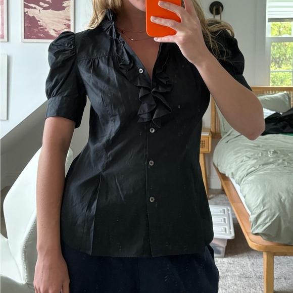 Diane Von Furstenberg black blouse - Picture 2 of 4